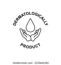 Dermatologically tested label icon in black line style icon, style isolated on white background