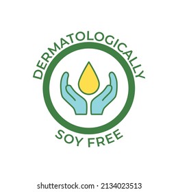 Dermatologically tested label icon in black line style icon, style isolated on white background
