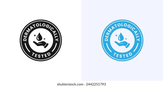 Dermatologically tested label or Dermatologically tested stamp vector isolated. Best Dermatologically tested label for product packaging design element. Dermatologically tested stamp for packaging.