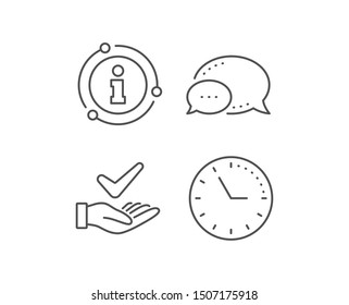 Dermatologically tested line icon. Chat bubble, info sign elements. Organic approved sign. No synthetic symbol. Linear dermatologically tested outline icon. Information bubble. Vector