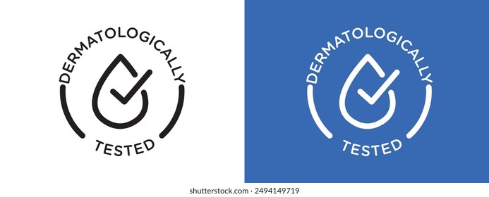 Dermatologisch getesteter Logo-Zeichensatz Vektorgrafik Umriss