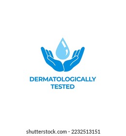 Ilustración de la plantilla de logotipo probada dermatológicamente. adecuado para la etiqueta del producto