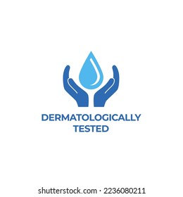 Dermatologisch getestete Logo-Vorlagengrafik. geeignet für das Produktetikett