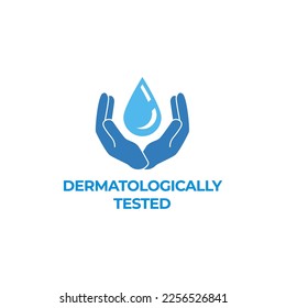 Ilustración de la plantilla de logotipo probada dermatológicamente. adecuado para la etiqueta del producto