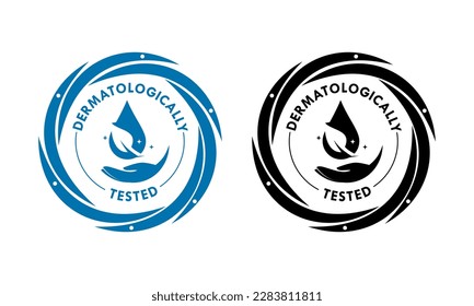 Ilustración de la plantilla de logotipo probada dermatológicamente. adecuado para la etiqueta del producto