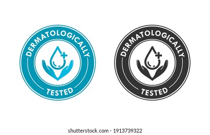 Dermatologically tested logo template illustration.suitable for product label