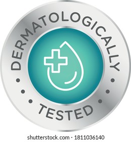 Dermatologically tested round isolated product vector icon logo
