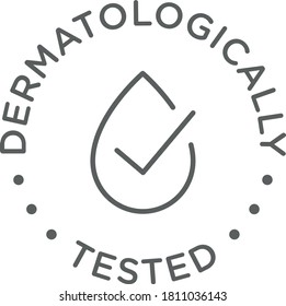 Dermatologically tested round isolated product vector icon logo