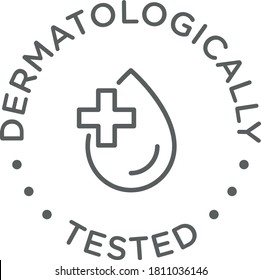 Dermatologically tested round isolated product vector icon logo