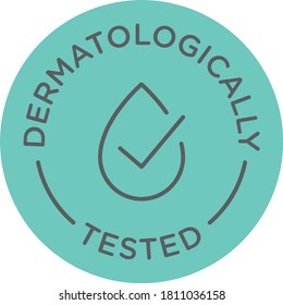 Dermatologisch getestete runde, isolierte Erzeugnisse, Vektorsymbol