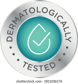 Dermatologisch getestete runde, isolierte Erzeugnisse, Vektorsymbol