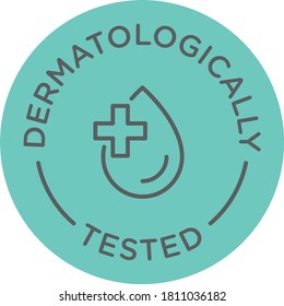 Dermatologically tested round isolated product vector icon logo