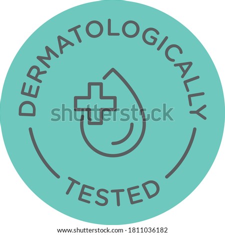 Dermatologically tested round isolated product vector icon logo