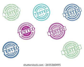 Colección de sello de goma probada dermatológicamente, sistema de Vector del sello del Producto de la seguridad de la piel