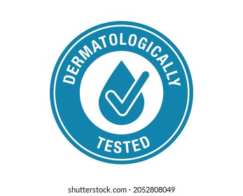 Dermatologically tested sign in circle. Vector dermatologically tested sticker sign icon. 