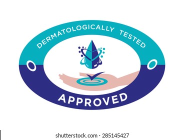 Dermatologically Tested Symbol for Safety Assurance of skin and beauty consumer products. Editable Clip art Isolated on white background