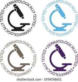 Dermatologically tested - vector badge - symbol - pictogram. Suitable for product label.