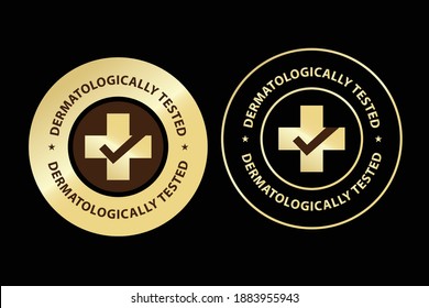 dermatologically tested vector golden stamp