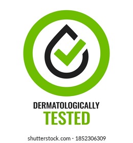 Dermatologically tested vector icon isolated on white background. Round sign dermatologically tested.