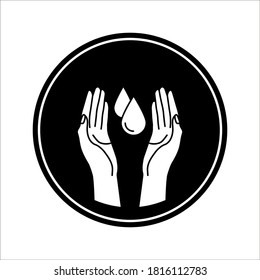 Dermatologically tested vector label with water drop, Dermatology test and dermatologist clinically proven icon on white background