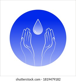 Dermatologically tested vector label with water drop, Dermatology test and dermatologist clinically proven icon on white background