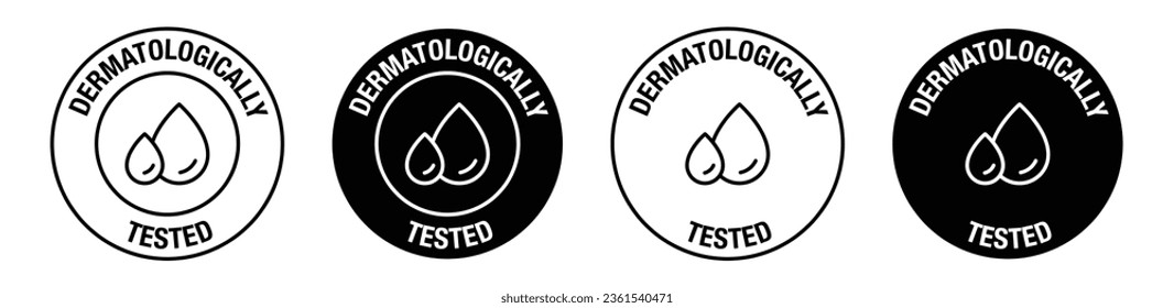 Dermatologically tested vector symbol in black color