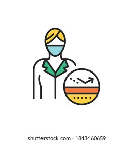 Dermatologist color line icon. Subject matter expert. Pictogram for web page, mobile app, promo. UI/UX/GUI design element. Editable stroke.
