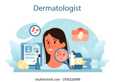 Dermatologist concept. Dermatology specialist, face skin or acne treatment.