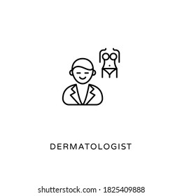 Dermatologist Linear icon in vector. Logotype