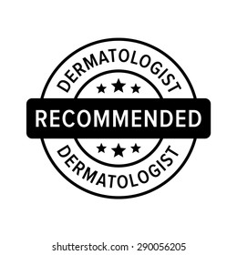Dermatologist recommended label sign flat vector icon