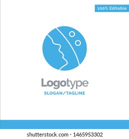 Dermatology, Dry Skin, Skin, Skin Care Blue Solid Logo Template. Place for Tagline. Vector Icon Template background