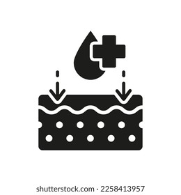 Dermatology Health Check of Skin Icon. Skincare Therapy. Medical Treatment of Skin Silhouette Icon. Healthy Beauty Clean Skin Glyph Pictogram. Isolated Vector Illustration.