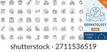 Dermatology icon collection set. Editable stroke.