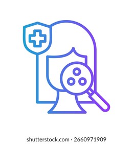 Ilustración vectorial de gradiente de línea de ícono de dermatología