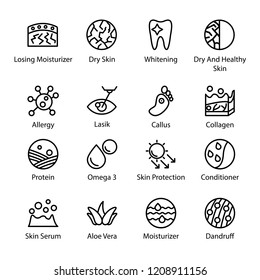 Dermatology icon set