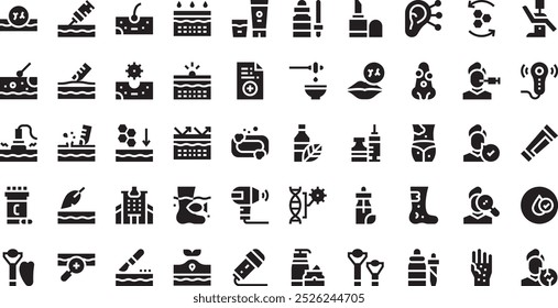 Dermatology icons High-Quality Vector Icons Collection with Editable Stroke. Ideal for Professional and Creative Projects.