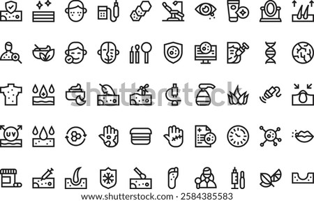Dermatology icons High-Quality Vector Icons Collection with Editable Stroke. Ideal for Professional and Creative Projects.