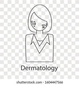 Dermatology  line on transparency background. Creative idea design. Flat vector illustration for template, brochure, web page or presentation.