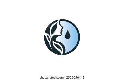 Dermatology logo design, vector symbol for natural beauty body and face care, natural beauty face care vector symbol