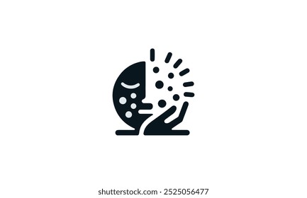 Dermatologie-Logo-Design, Vektorsymbol für natürliche Schönheit Körper-und Gesichtspflege, natürliche Schönheit Gesichtspflege Vektorsymbol