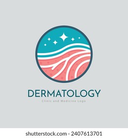 Dermatology skin care clinic and medicine logo template design for brand or company and other