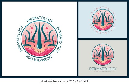 Dermatology skin care clinic and medicine logo template design for brand or company and other