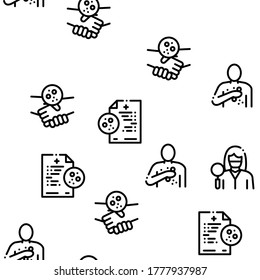 Dermatology Skin Care Seamless Pattern Vector Thin Line. Illustrations