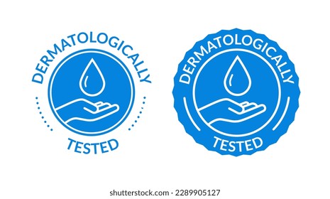 Dermatology skin test kosmetischen Etikettenmarken Symbol. Symbol für hypoallergene Dermatologen