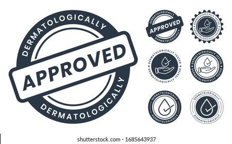 Dermatology tested or clinically proven package sticker labels for your cosmetic product logo.