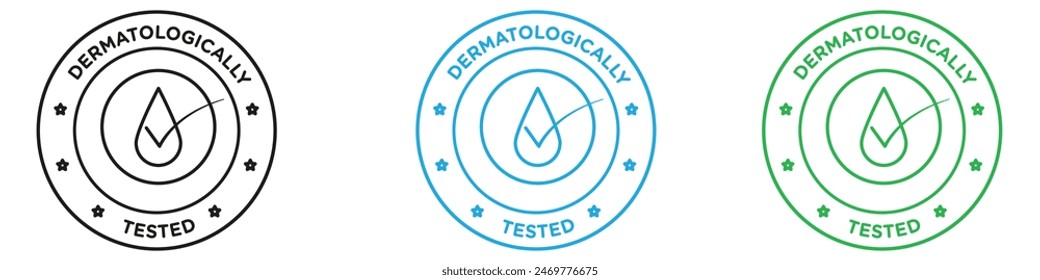 Dermatology tested icon mark in filled style