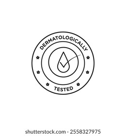 Dermatology tested icon Symbol mark in Outline style