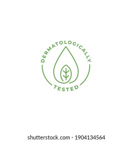 Dermatology tested label. Vector icon template