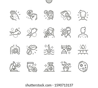 Dermatology Well-crafted Pixel Perfect Vector Thin Line Icons 30 2x Grid for Web Graphics and Apps. Simple Minimal Pictogram