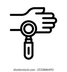 Gráfico de Vector de ilustración de icono de línea de dermatoscopio. Gráfico simple del Vector de la ilustración del elemento, conveniente para el App, los Sitios web, y las presentaciones aisladas en el fondo blanco